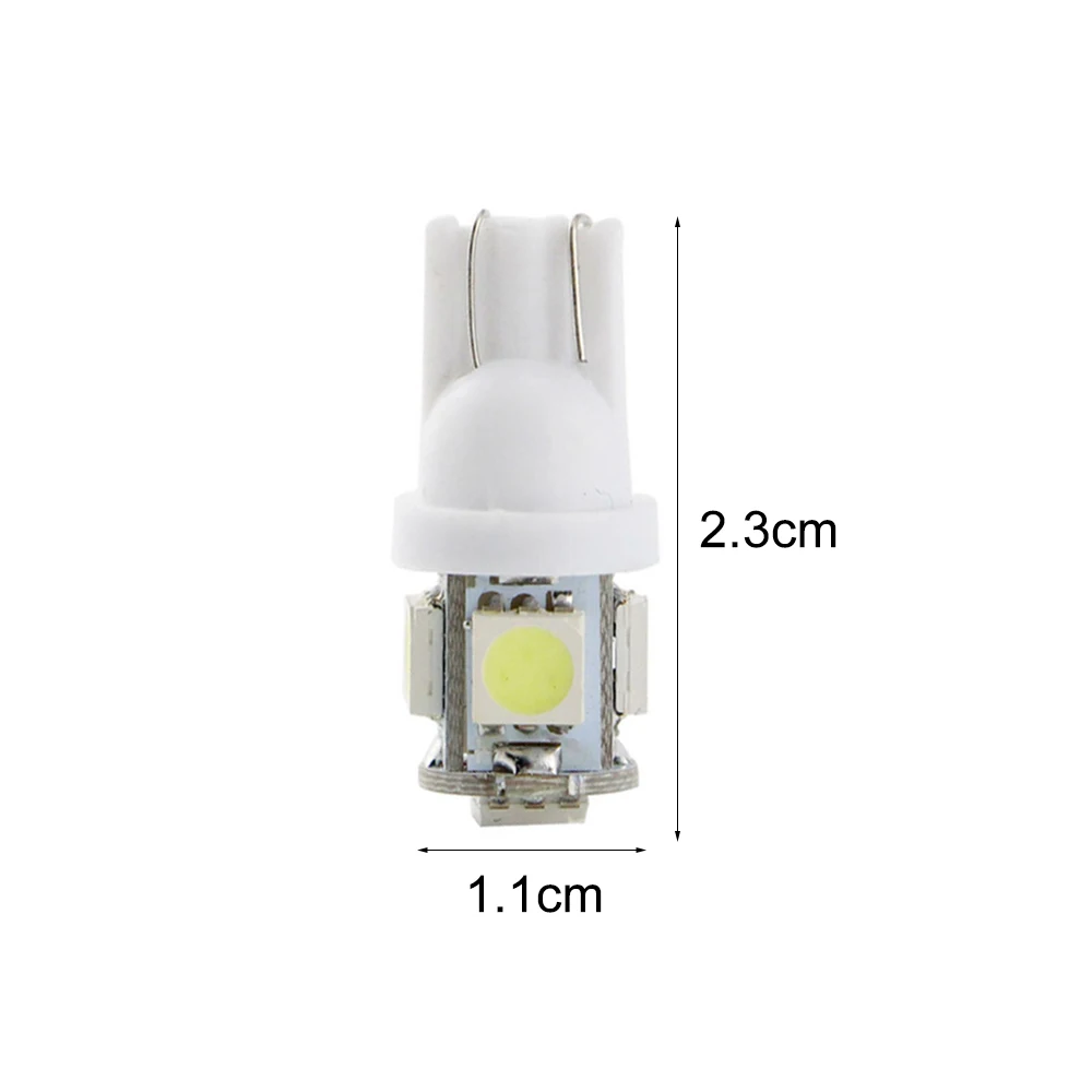 Dozzlor 10 шт. DC12V T10 5050 5SMD 5 Вт светодиодная лампочка мини сигнальная индикация