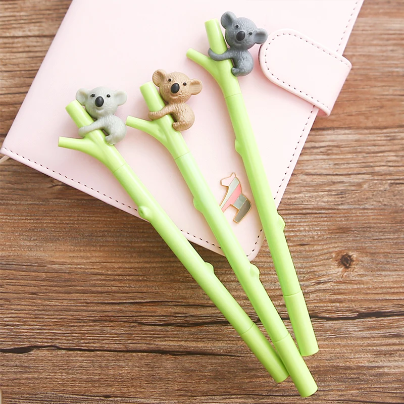 35 шт./лот милые гелевые ручки с мишками коала для письма черная ручка героями
