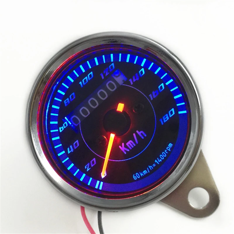 Универсальный 12 V мотоциклов Тахометр калибровочный Спидометр с светодиодный
