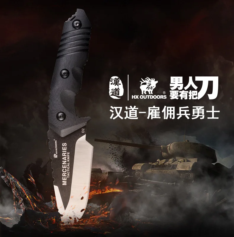 HX на открытом воздухе Наёмник кемпинг ножи охотничий нож CS GO тактический нож Hike Открытый самообороны выживания Инструменты с Kydex