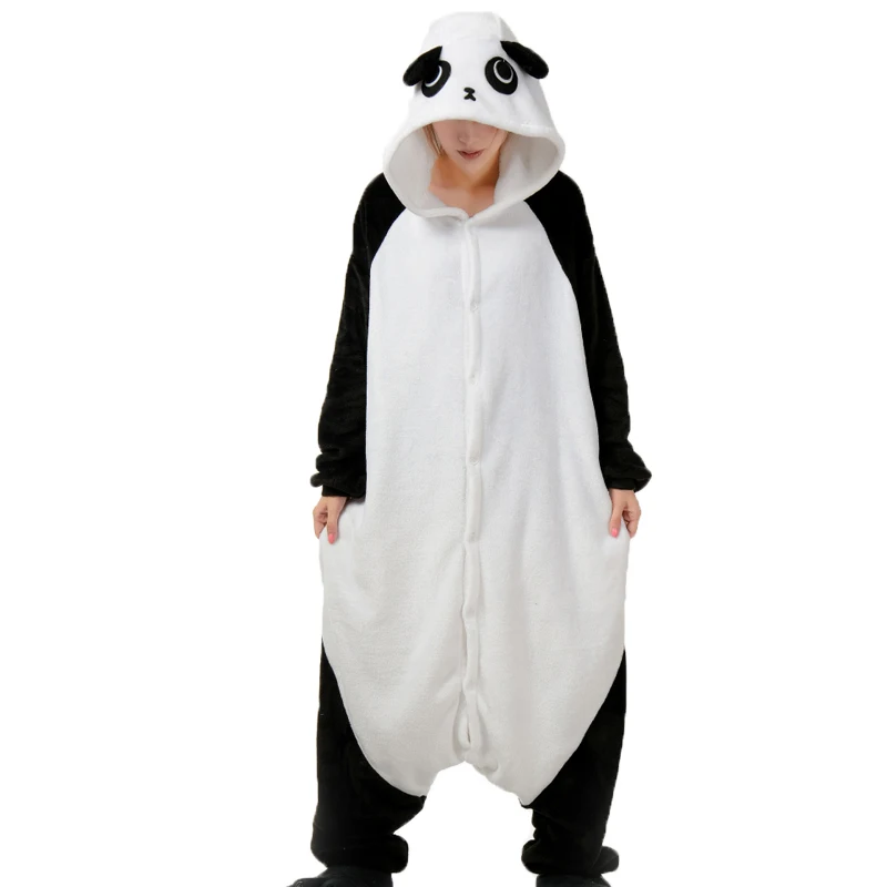 panda gf Фланелевые пижамы с животными для взрослых Единорог пижамы для женщин унисекс Домашняя одежда Тоторо Пикачу мягкие удобные пижамы с капюшоном Onsie - Цвет: panda gf