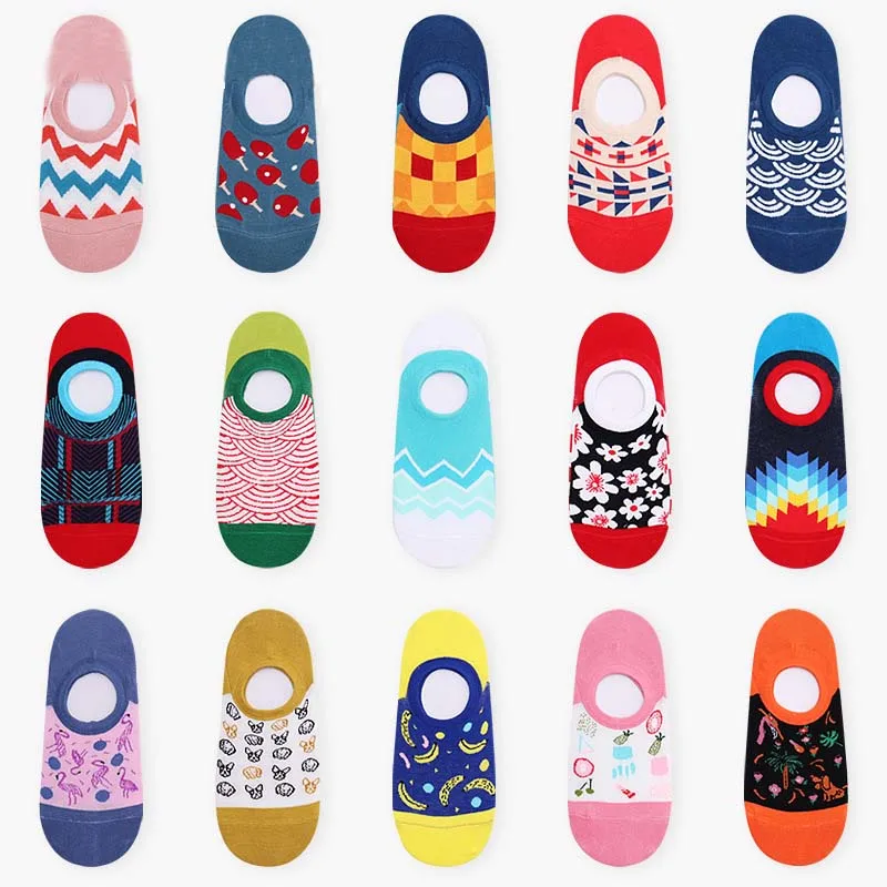 Novelty Banana/Dog/Flamingos Socks Cute Funny Women Non-slip Stealth Calcetines Mujer Divertidos Kawaii Ankle Sokken Meias | Женская