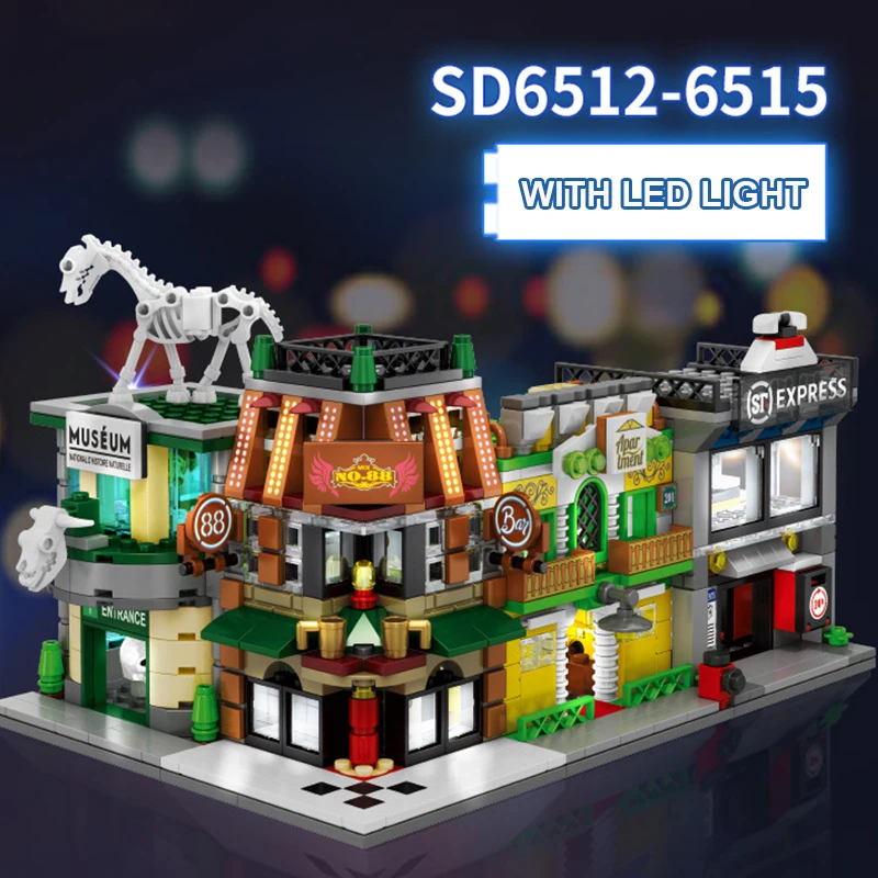 Sembo Mini City Street View Store LeSet creator Building Blocks Обучающие игрушки подарки на день рождения