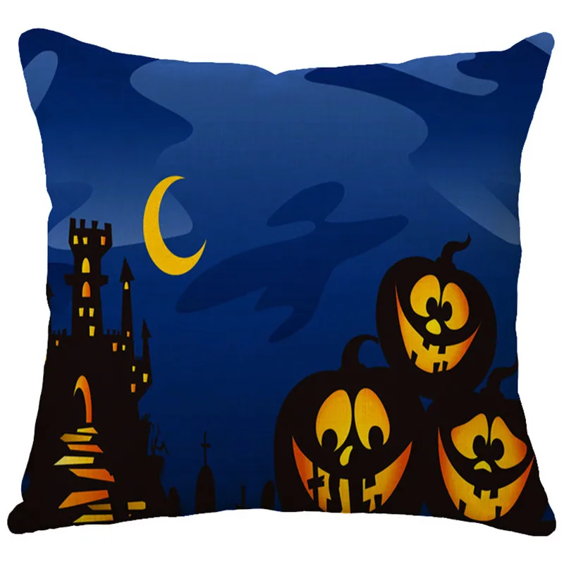 wholesale cushion cover Yellow Halloween Night Pumpkin Witch party pillow high quality home office decorative case | Дом и сад