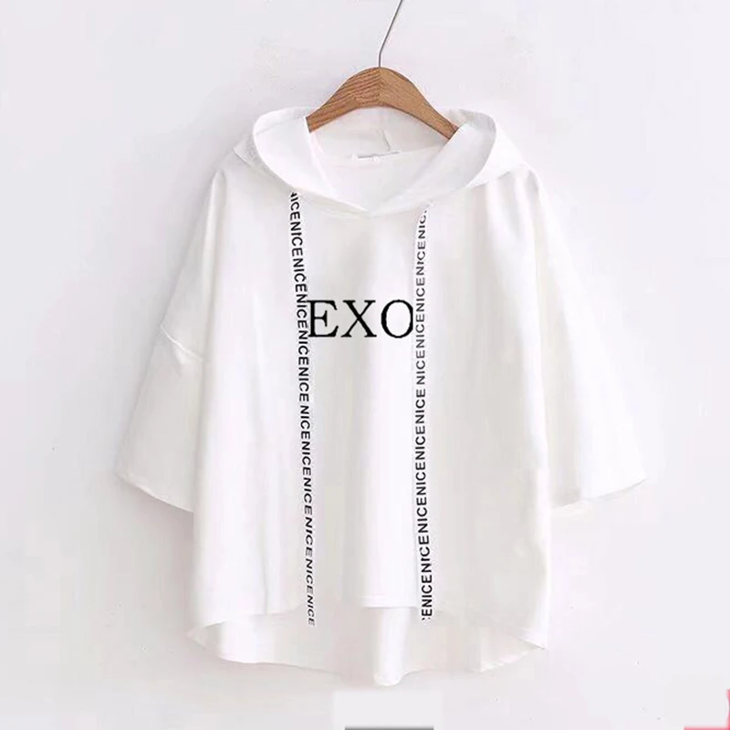 Ulzzang рубашка Kpop EXO Kar Sehun Xiumin Baekhyun Terra хип хоп футболка женская уличная модная Топы