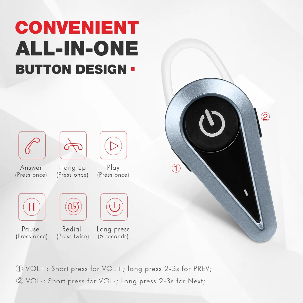 Havit мини наушники Bluetooth 16 мм Беспроводная гарнитура до 2 часов время