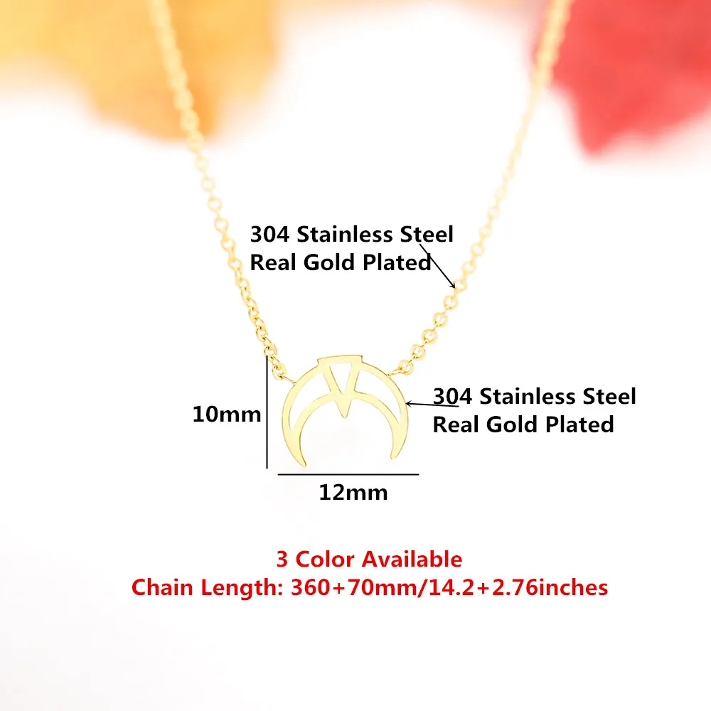 Женское ожерелье с полумесяцем из розового золота нержавеющей стали 2018 колье