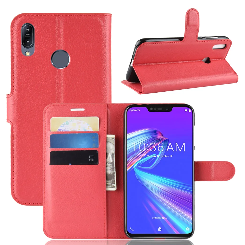 Для ASUS ZenFone Max M2 ZB633KL Чехол кожаный флип-чехол для телефона для ASUS ZenFone Max M2 ZB633KL кожаный чехол-кошелек с подставкой