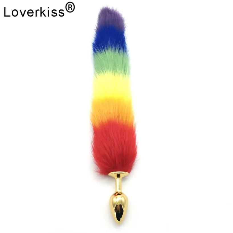 Металлическая Анальная пробка Loverkiss с хвостом анальная лисьим секс игрушки для