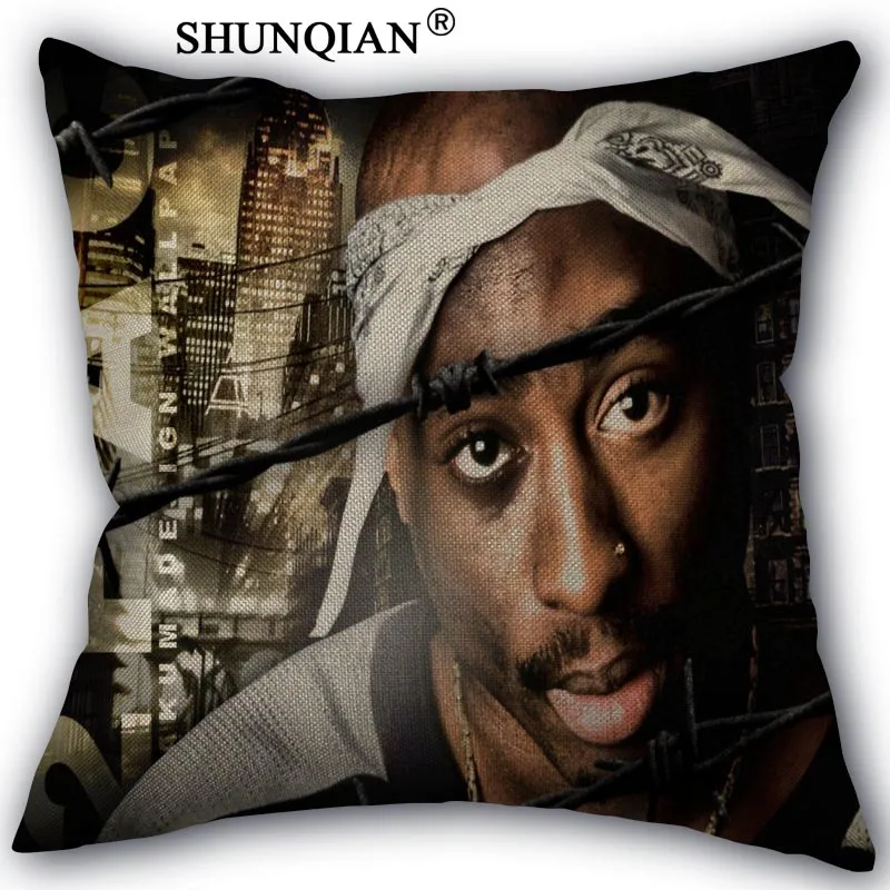 Pillowcase Новые льняные и хлопковые наволочки для телефона с изображением Тупака банные полотенца покрывало домашний текстиль декоративная наволочка индивидуальный подарок 45х45см наволочка с одной стороны - Цвет: Pillowcase