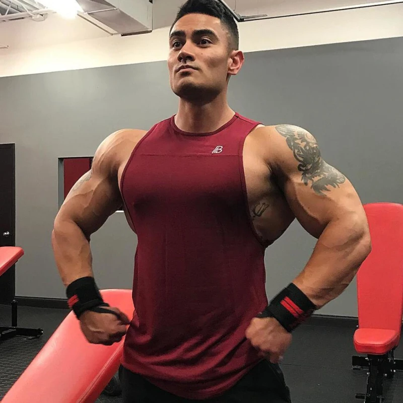 Белый топ форма для гимнастики Спорт Бег Мужчины s Tanktop Фитнес Спортивная одежда