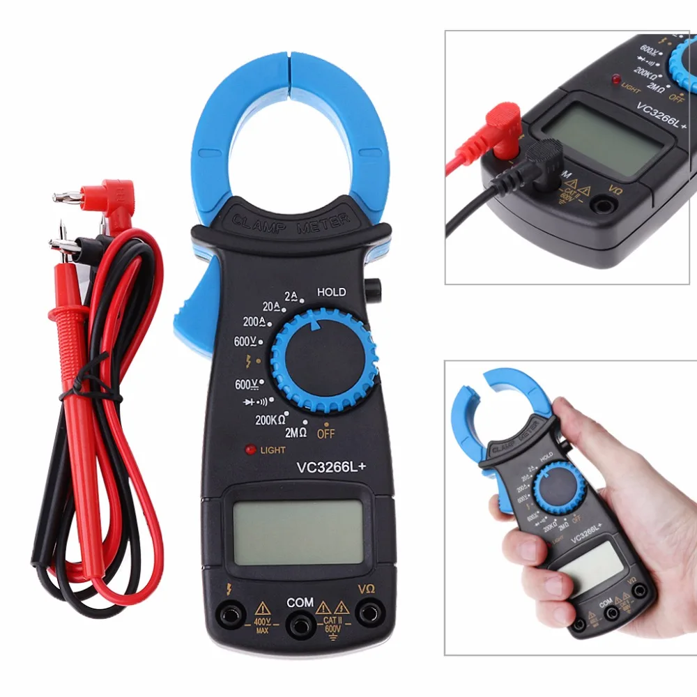 VC3266L + цифровой мультиметр зажим AC/DC Напряжение Ампер Ом электронный измеритель
