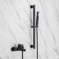black shower mixing faucet wall mounted bathroom faucet single handle bathroom mixer tap bathtub faucet with shower slide bar d