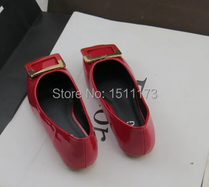Fast shipping Square buckle all-match square Shoes Flats big code loafers patent leather Women's shoes | Обувь