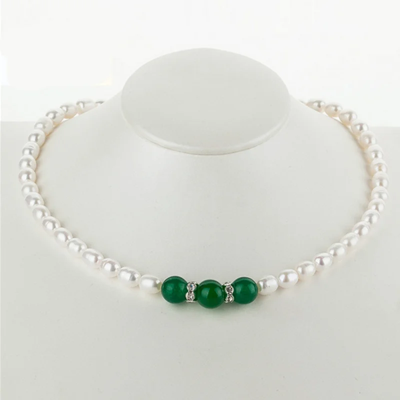 Genuine Slight flaw7-8mm AAA natural pearl necklace 100% Natural Fashion Pearl Necklace For women Free shipping | Украшения и