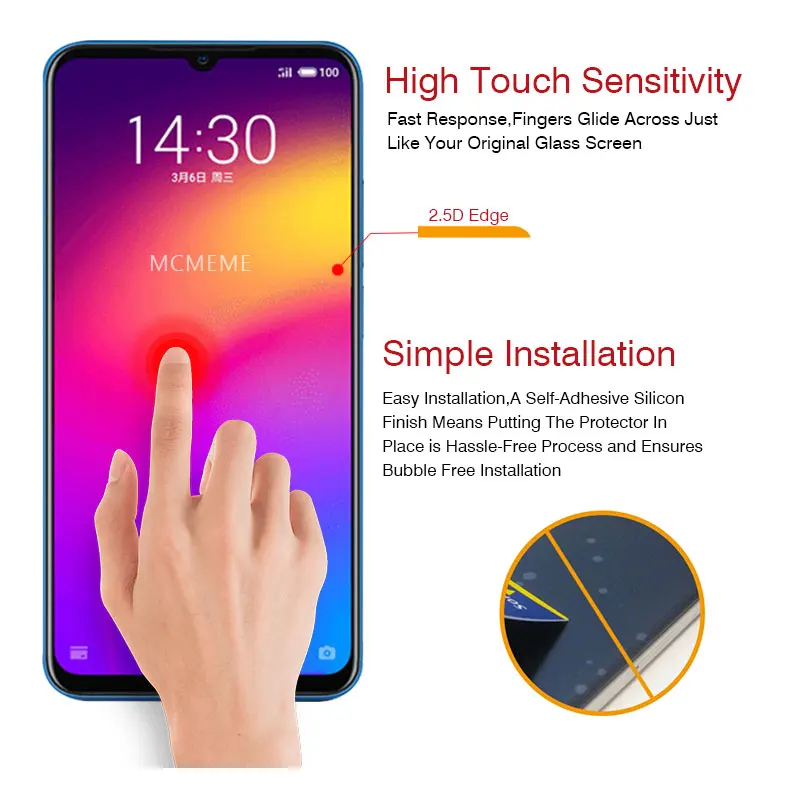 Защитная пленка для экрана телефона MEIZU NOTE9 закаленное стекло 9H ультратонкая