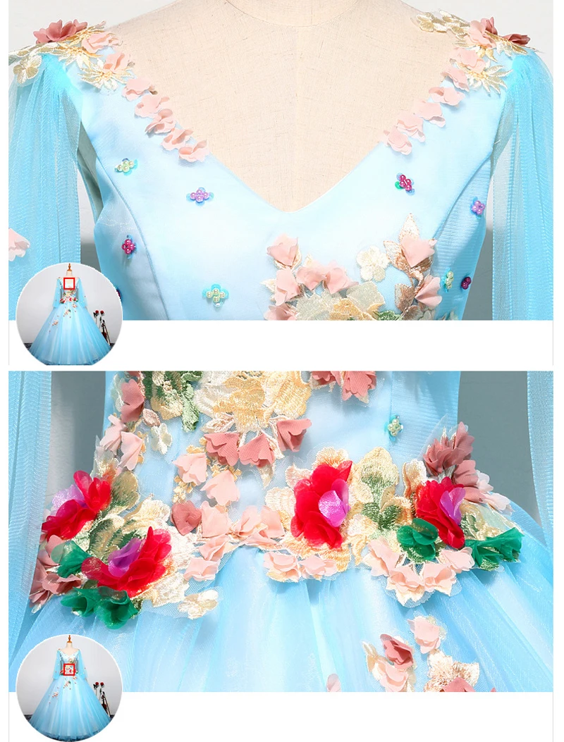 Платья Quinceanera с длинным рукавом и треугольным вырезом 16 бальных платьев для