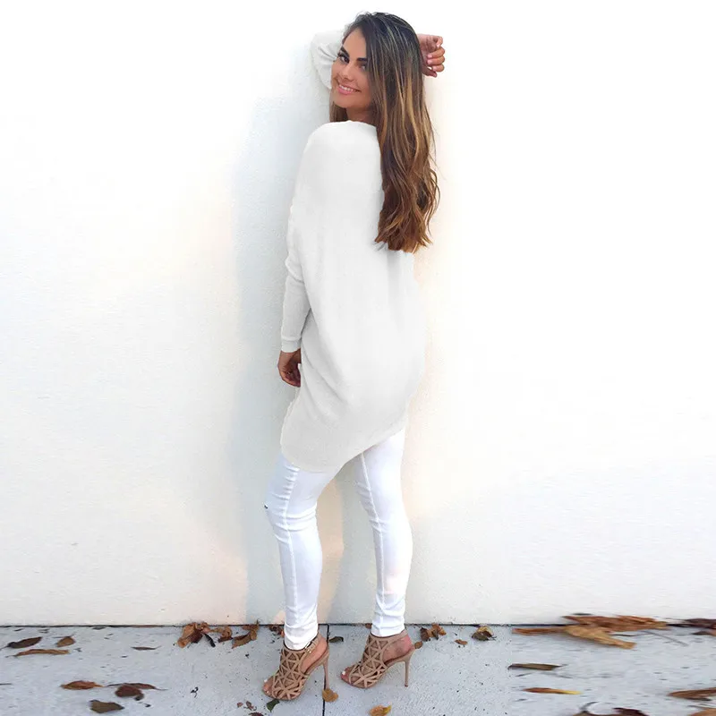 Повседневное женское однотонное платье с длинным рукавом Осеннее модное