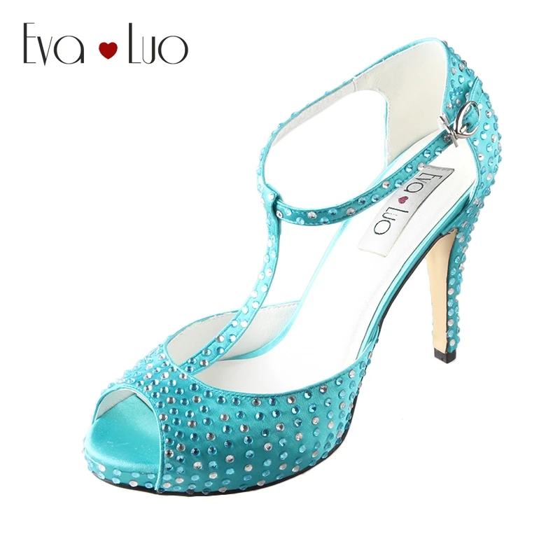 Женские босоножки под платье CHS563 на платформе и высоком каблуке с Т-образным