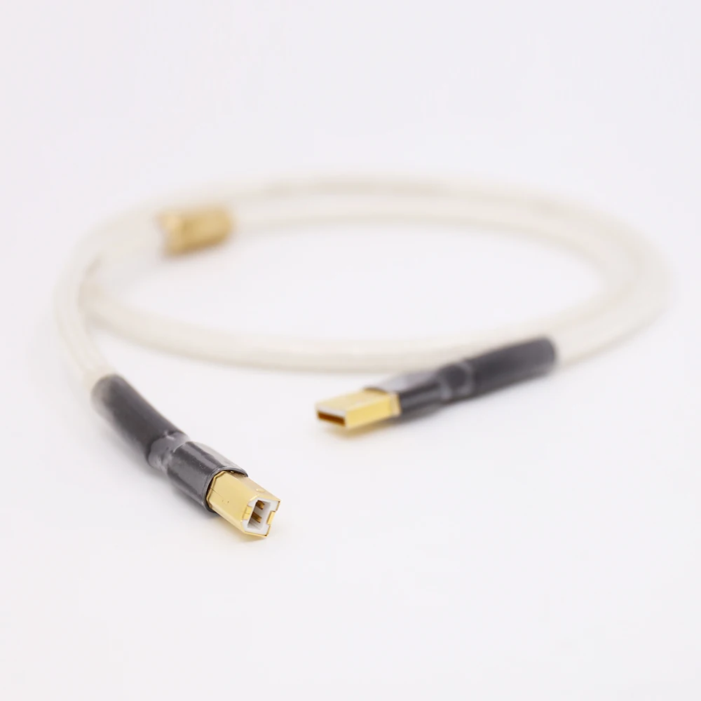 Hi-End посеребренный USB аудио кабель данных USB кабель USB HIFI кабель A-B USB кабель