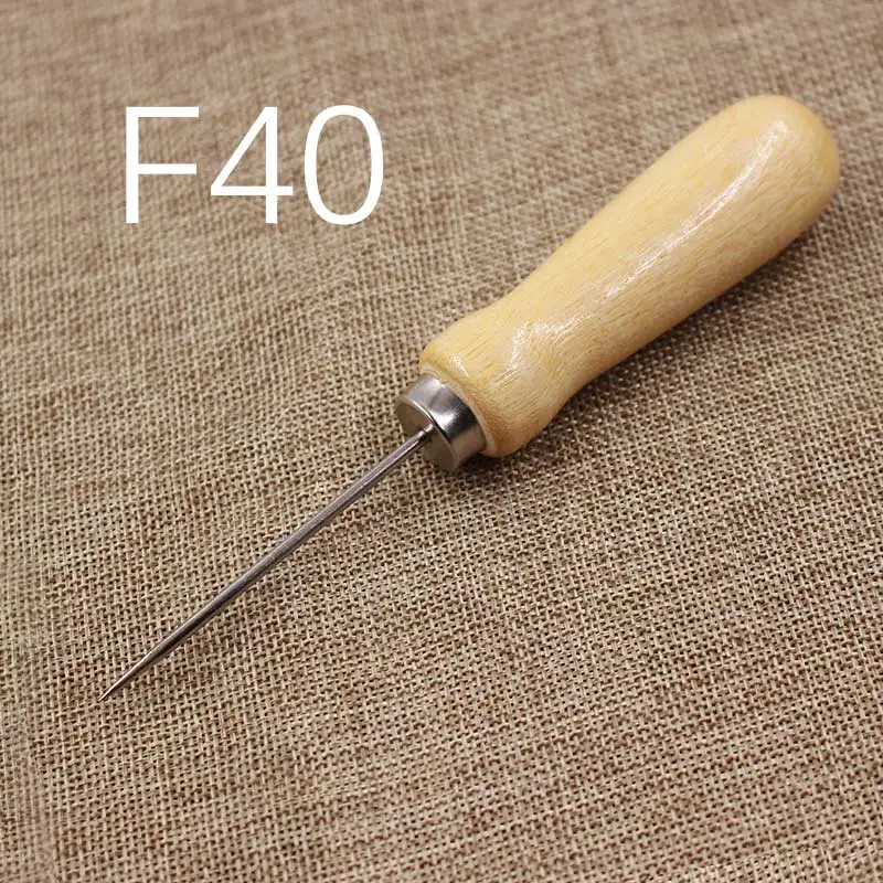 F40 1 шт. кожаный инструмент для шитья шило DIY кожаный тент швейный шило штырь дырокол инструмент для ремонта ручной БРОШЮРОВЩИК рукоделие - Цвет: F40
