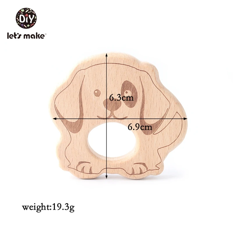 Let's make Baby Wooden Teethers Rodent Cartoon Animals Beech Wood Christmas Tree Teething BPA Free Tooth Care Products 1pc