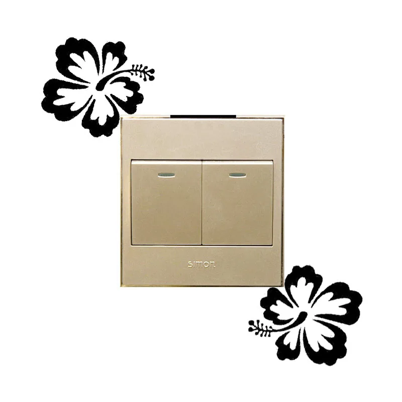 Красивый цветок Гибискус Переключатель стикер s декоративные настенные стикеры