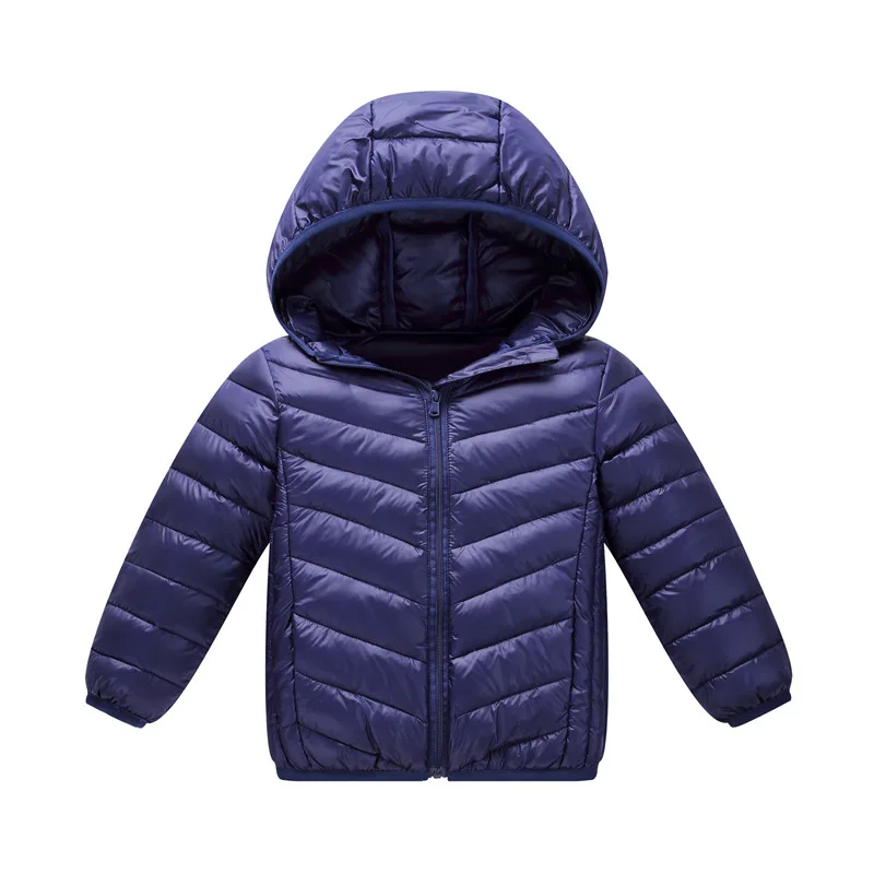 Зимняя теплая пуховая куртка для мальчиков и девочек хлопковая парка с капюшоном