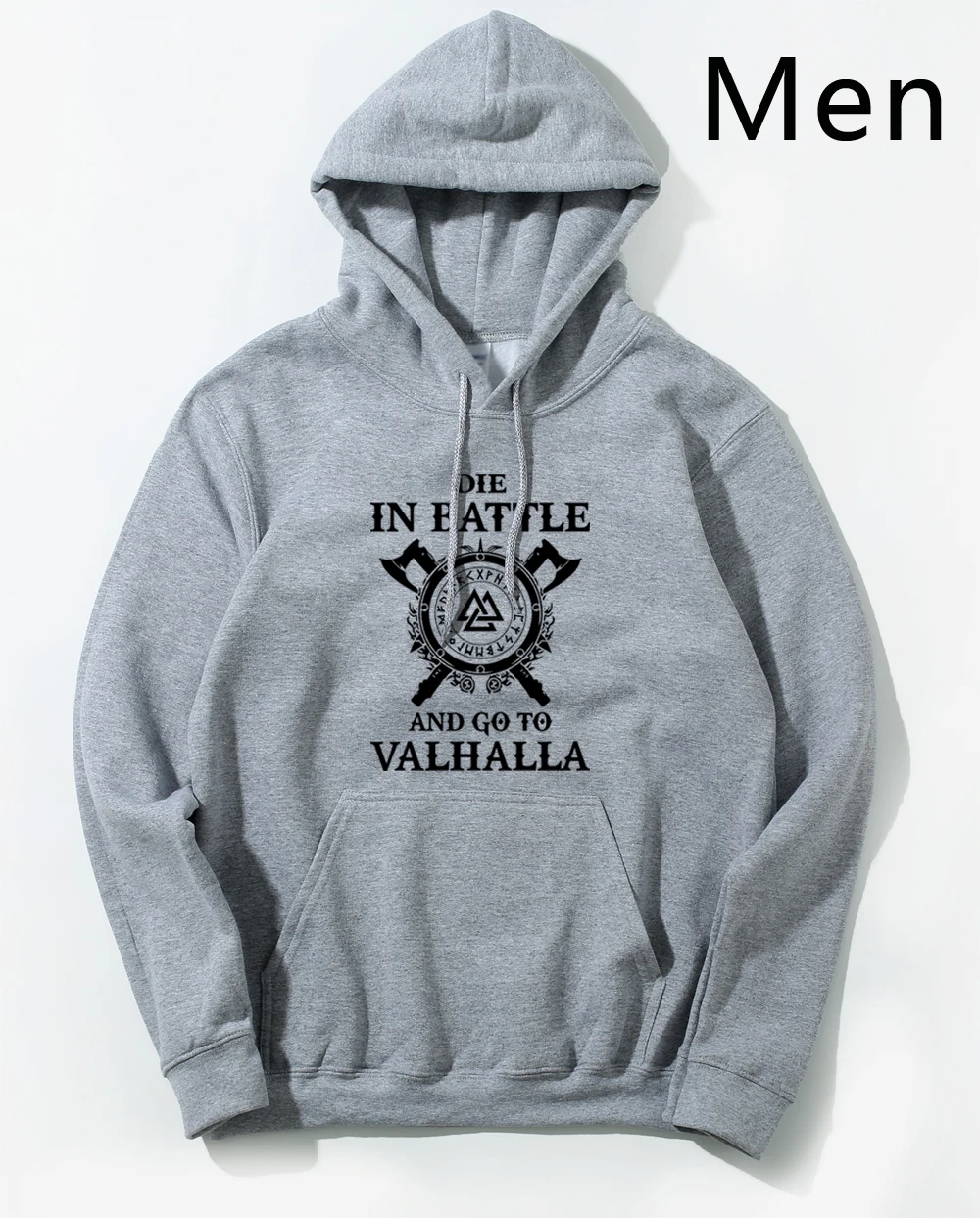Odin Vikings/мужская толстовка с капюшоном «умри в бою и отправляйся в Валгаллу», новинка года, брендовая толстовка с капюшоном на зиму и осень для сына Одина - Цвет: Gray 1