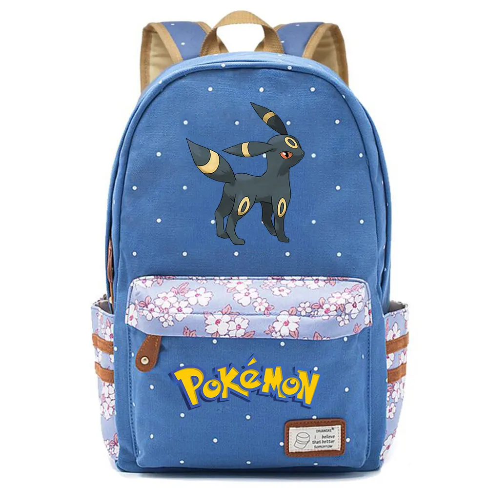 703CHK-01 Eevee Espeon Flareon Glaceon Jolteon школьная сумка в горошек для мальчиков и девочек, женская сумка, школьная сумка для подростков, Холщовый женский рюкзак - Цвет: 703CHK-01