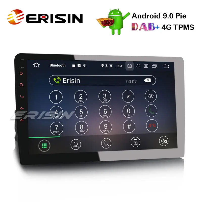 Erisin ES4910U 10 1 &quot1Din Android 9 0 автомобильный стерео WiFi DAB + DVR DTV OBD Bluetooth 4G GPS Sat