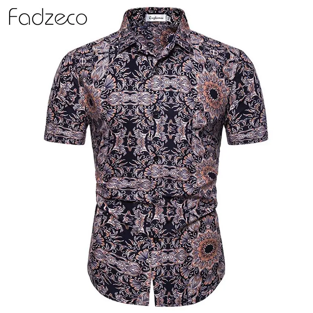 Fadzeco Мужская африканская Дашики печать летняя футболка с коротким рукавом