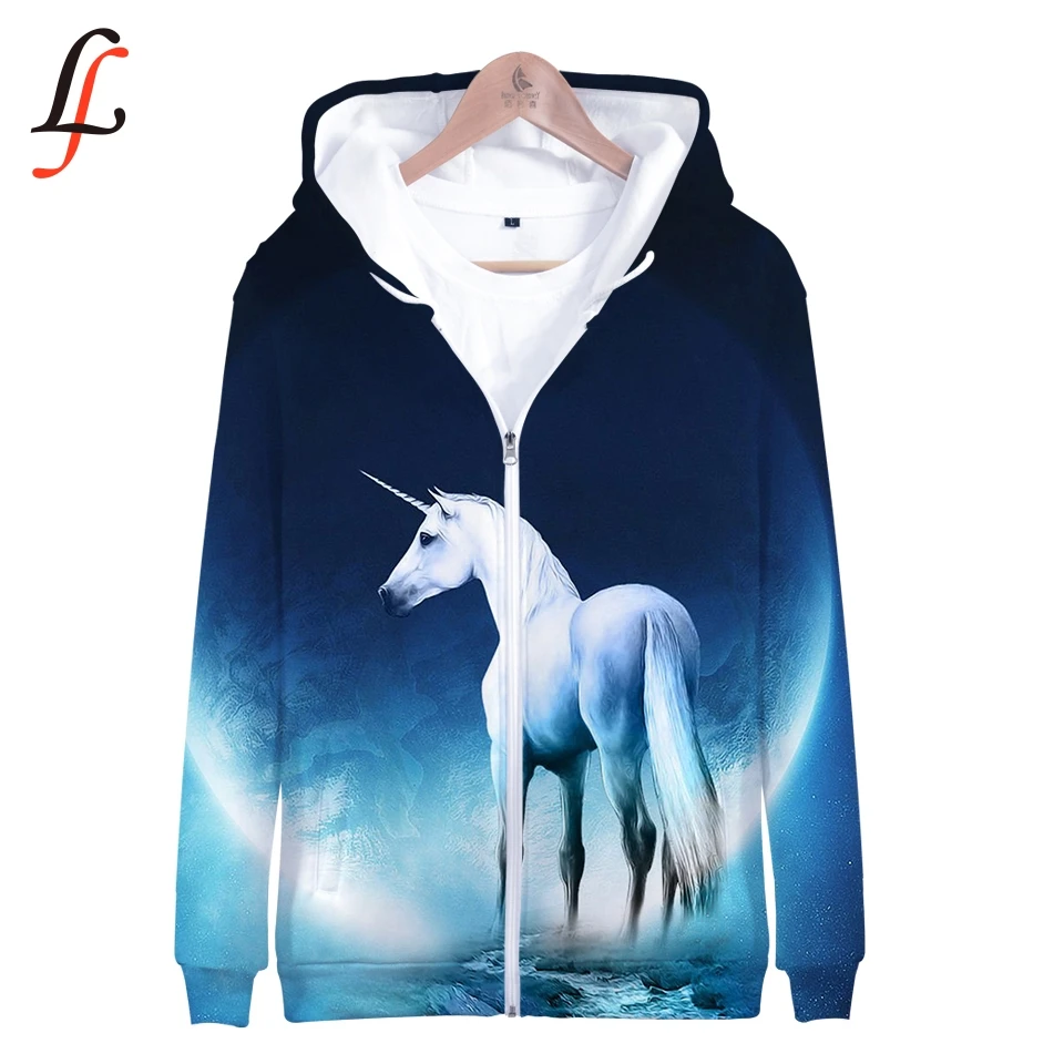 Unicorn 3D Harajuku K Pop Zipper up Hoodies Sweatshirts harajuku Sweatshirt Tops Casual Pullover Streetwear Moletom 2019 |