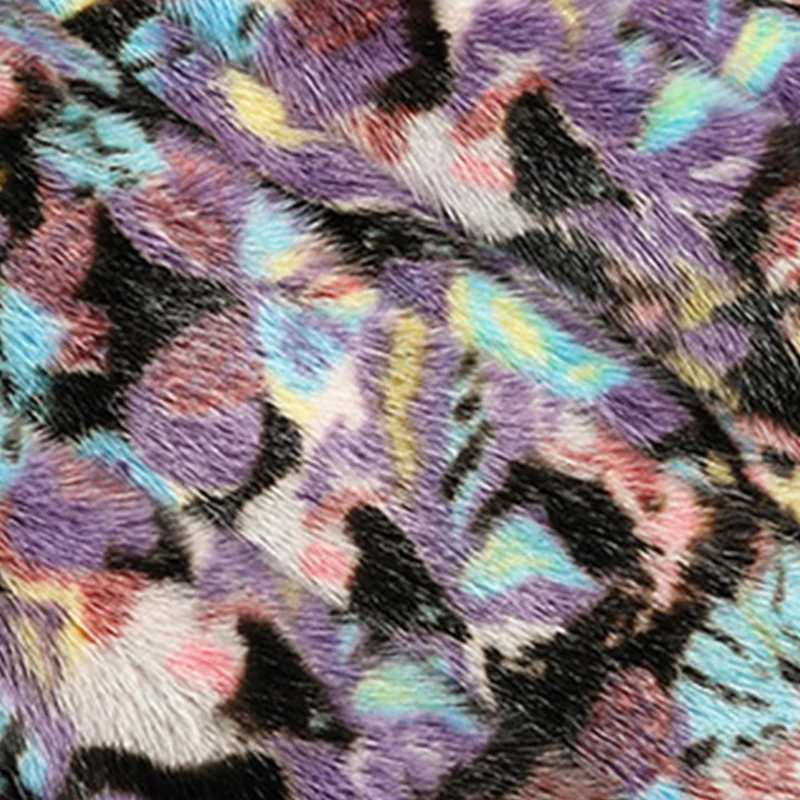 LVCHI 2019 new Flower Pattern Women Winter Mink Coat Fashion Female Boho Casual Visone Warm Fur Bohemian Mink Fur Coats