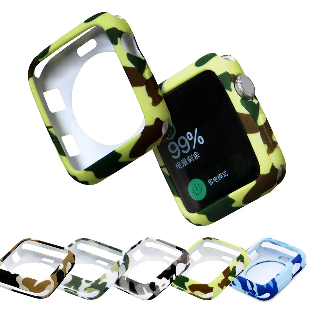 Спортивный защитный ремешок для часов 42 38 мм чехол Apple Watch мягкий силиконовый