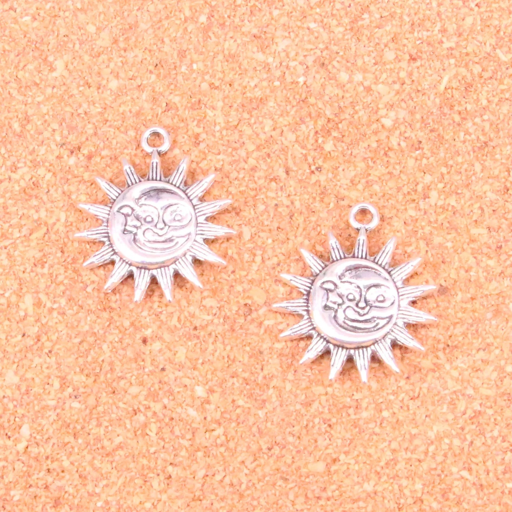 24 шт. Подвески с двойными сторонами sun moon античный кулон для изготовления