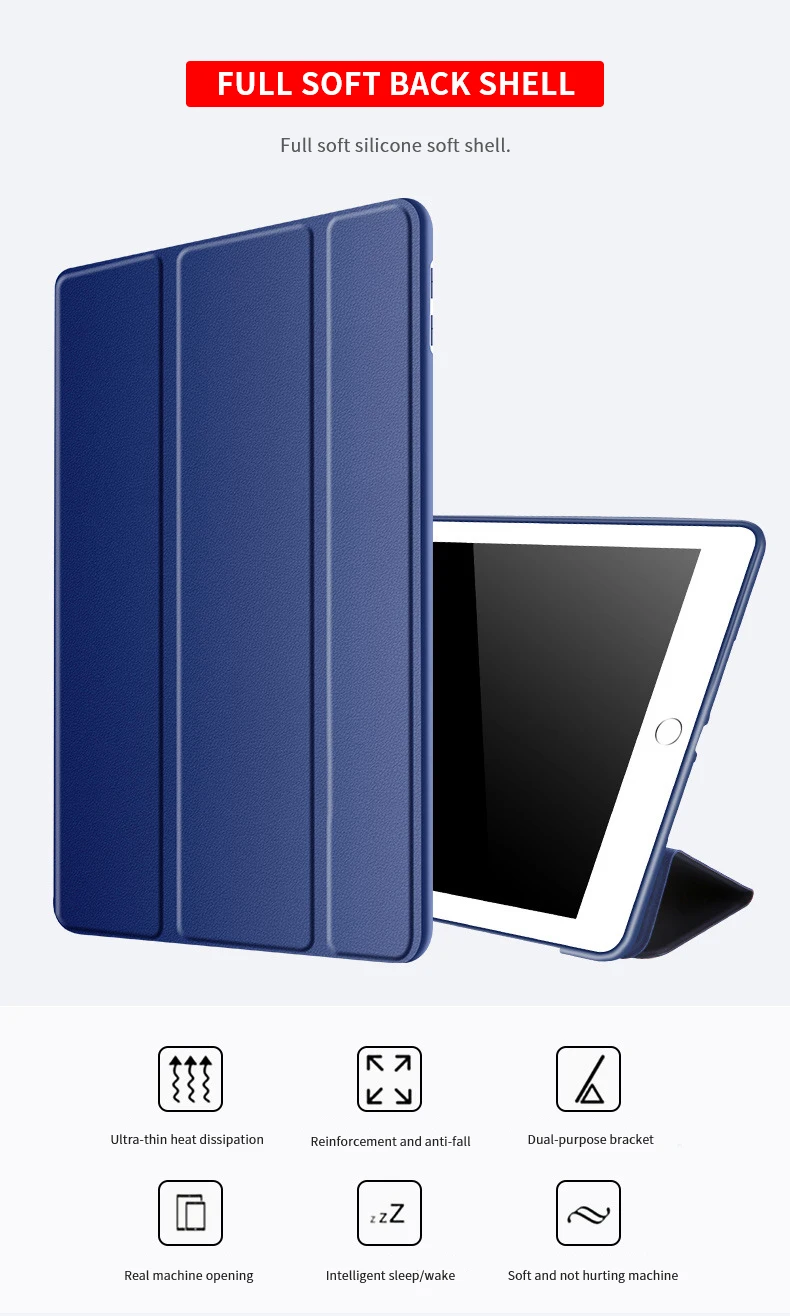 Умный чехол из искусственной кожи, чехол Apple IPad Air 2, силиконовый тонкий мягкий IPad 9,7,,, авто спящий держатель, чехол