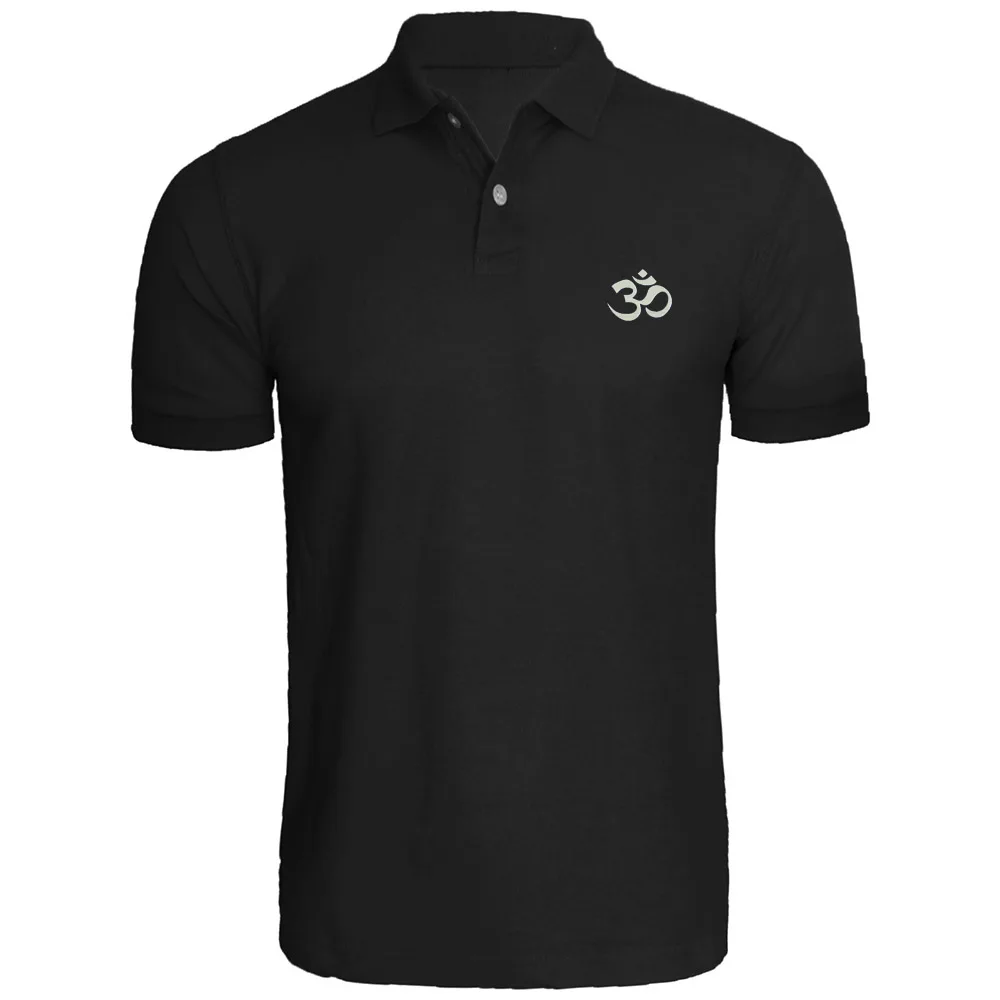 Мужские рубашки поло с вышивкой символа Индии Aum Ом|embroidered polo shirt|polo shirtpolo shirt |