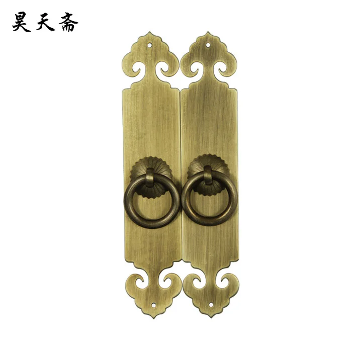 

[Haotian vegetarian] Chinese Ming and Qing antique copper door handle HTC-321 antique wishful head grip