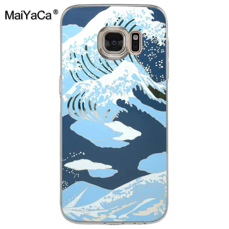 Чехол для телефона MaiYaCa Wave Art Japanese Green Illust с красочным принтом из ТПУ samsung galaxy s8 s7 edge
