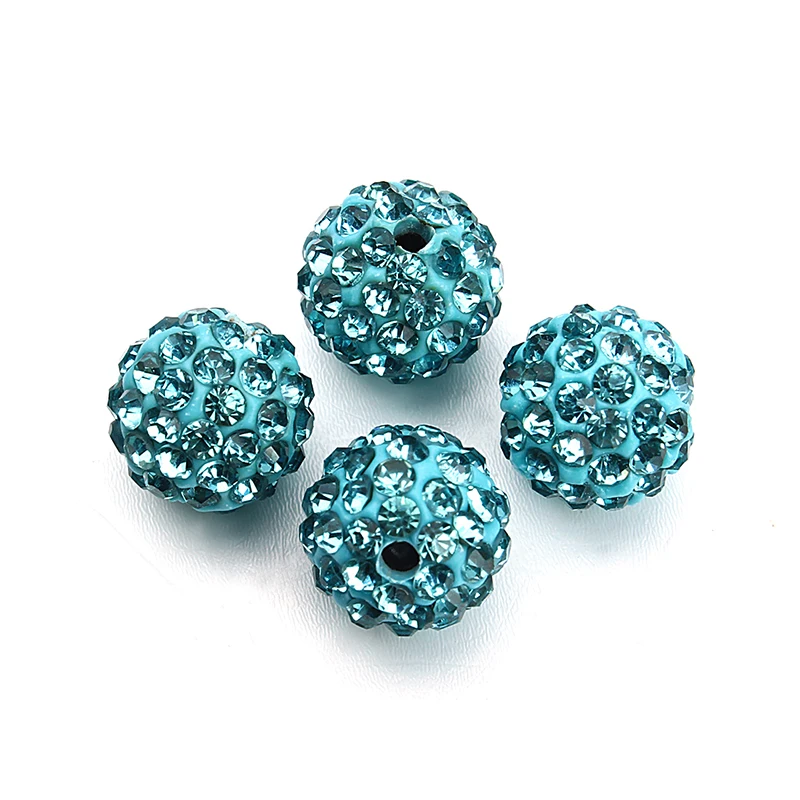 20pcs Round Micro Pave CZ Disco Ball Bead Rhinestone Crystal Space Beads 10mm Fit DIY Bracelet Necklace Jewelry Making Findings | Украшения