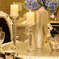 Wedding Centerpieces Decorations Idea K9 Crystal Candle Holder Set Of 2 Tealight Candlestick Goblet Glass Candle Strands