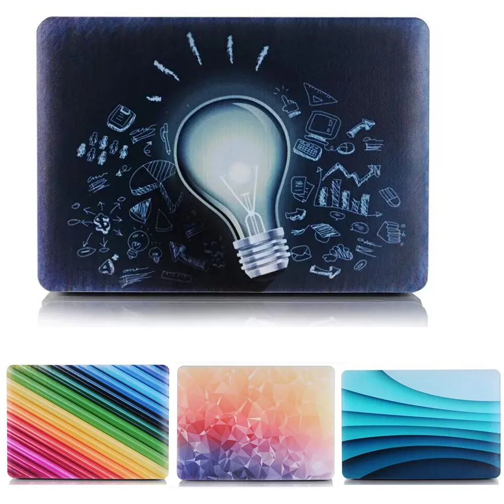 Fade Цвет лампа с принтовым дизайном Твердый переплет чехол для Apple Mac Macbook Pro 12 13 15 4