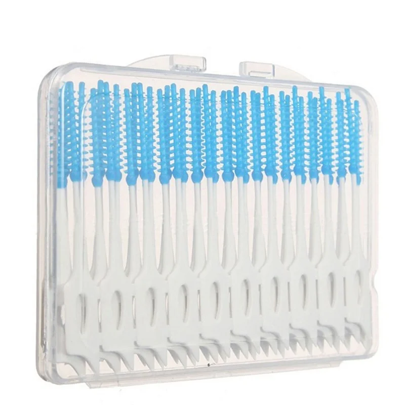 40Pcs/bag Adults Soft Interdental Brushes Clean Between Teeth Floss Toothpick ToothBrush Dental Oral Care Tool PP+TPE |