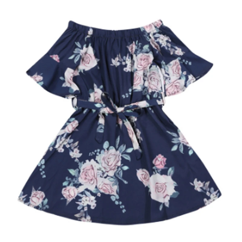 

Family Dress Mother and Daughter Matching Girls Off Shoulder Floral Dress Summer Chiffon Girl Women Dresses Sundress