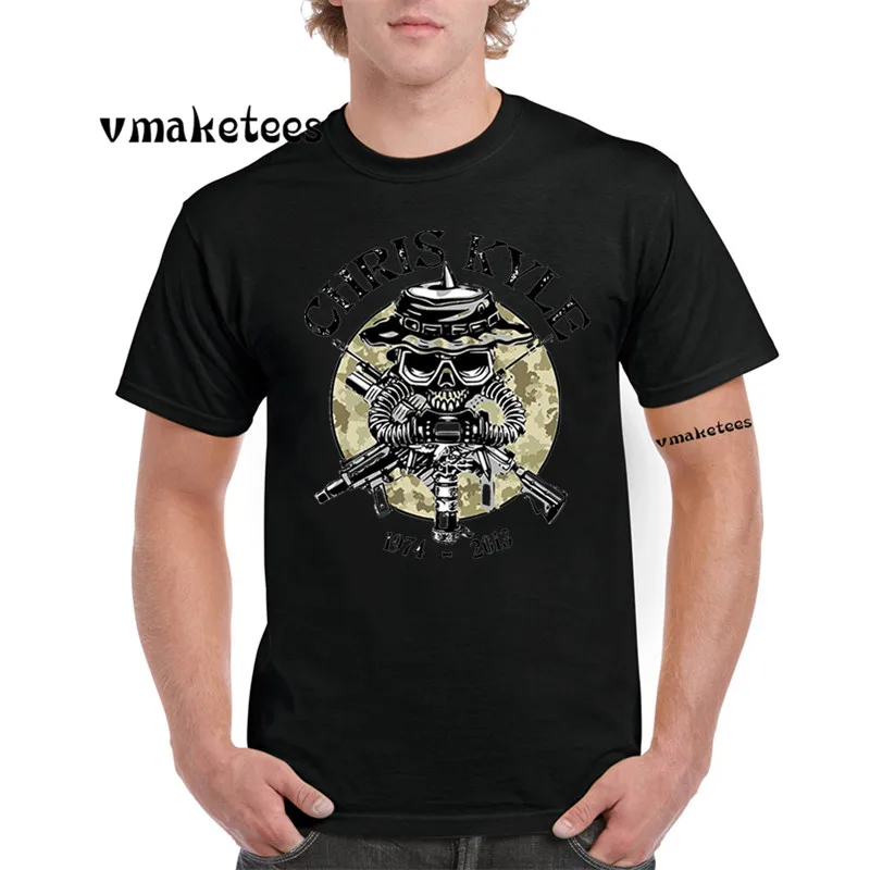 American Sniper Chris Kyle Fashion T-shirt Short sleeve Punisher Skull Team Legend Tshirt GMT907 | Мужская одежда