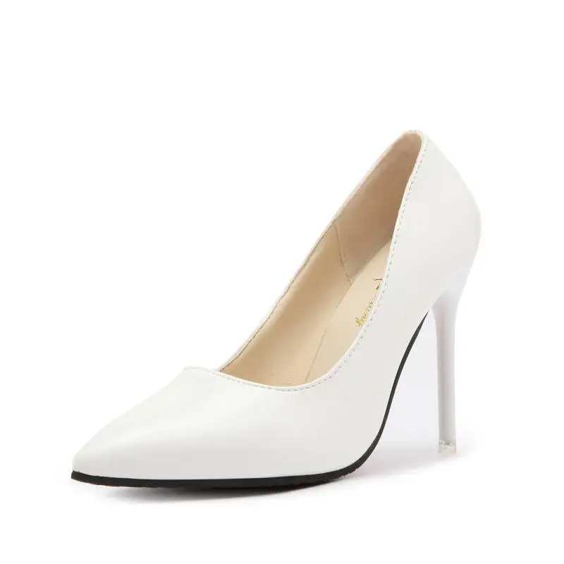 White 10 CM Г. Женские туфли-лодочки Демисезонные женские свадебные туфли на высоком каблуке с острым носком пикантная обувь на высоком каблуке для женщин 10 см \ 7 см \ 4 см - Цвет: White 10 CM