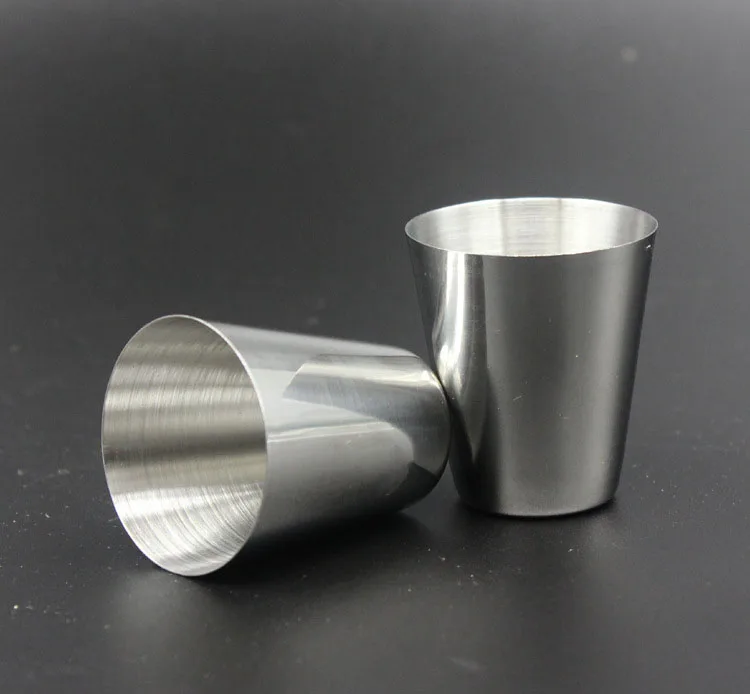 

10pcs/lot Stainless steel drinkware hip flask cups whisky alcohol cups mini liquor bottles