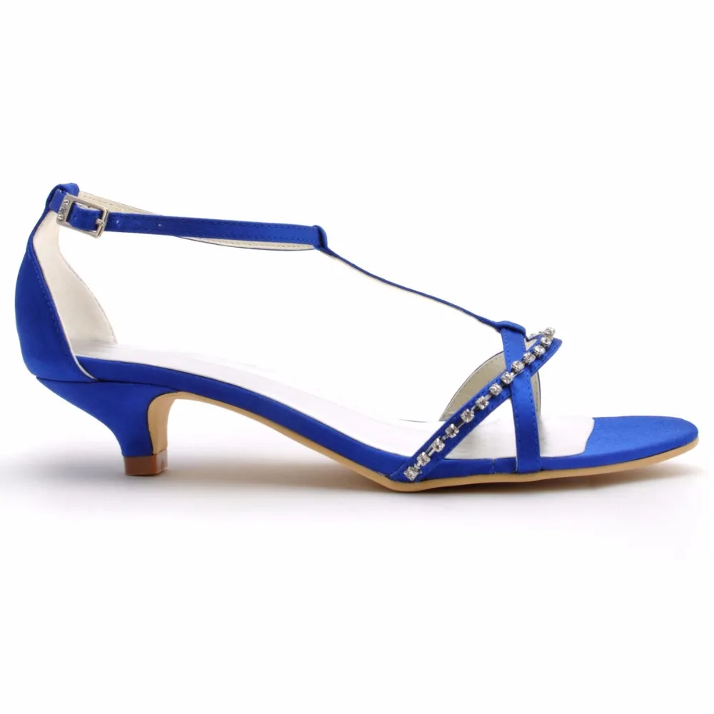 Летние босоножки женские туфли синего цвета с открытым носком Стразы в виде