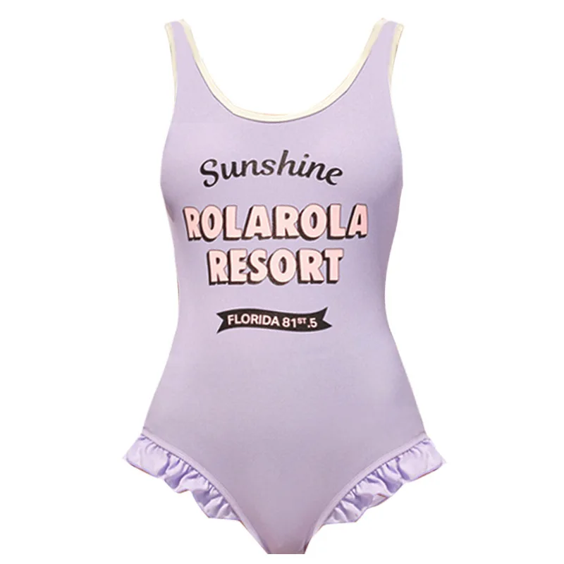 

Bikini One Piece Swimsuit Women Swimwear Women's Swimsuits 1 Woman Whole New 2019 Strap Lovely Letters Backless Letter Cotton